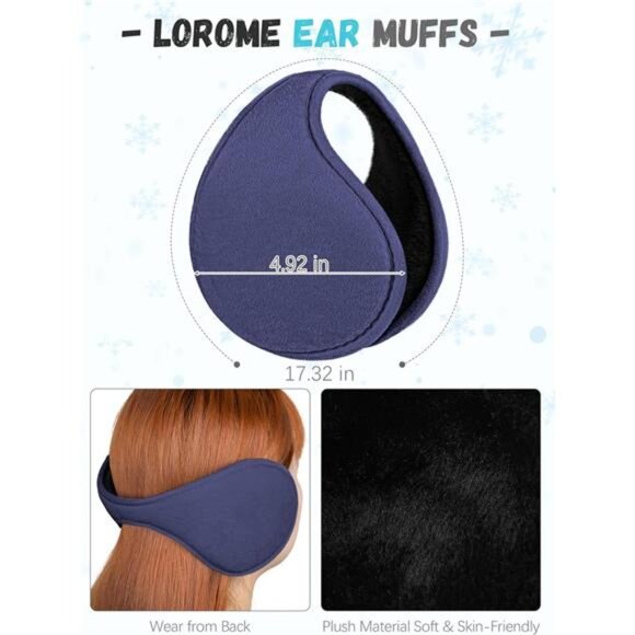 Winter Hat Scarf Gloves and Ear Warmer Denim Blue - Picture 5 of 6